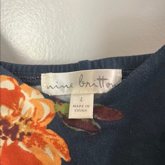 Nine Britton Blue and Gold Asymmetrical Sundress - Picture 6 of 6